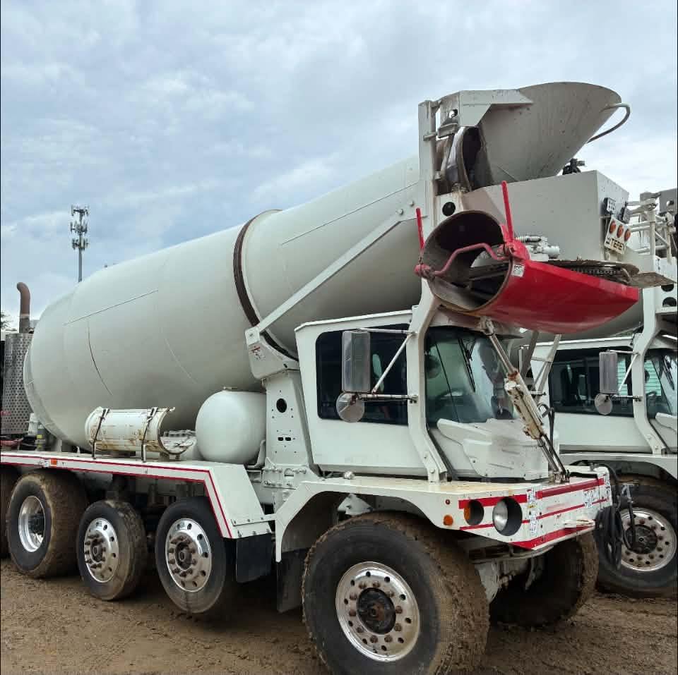 Kelley Ready Mix ready-mix concrete mixer fleet parked at the Batavia, OH plant